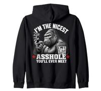 I'm The Nicest Asshole You'll Ever Meet Monkey Felpa con Cappuccio