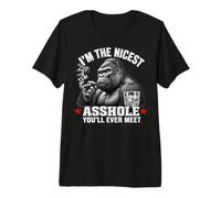 I'm The Nicest Asshole You'll Ever Meet Monkey Maglietta Premium