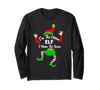 I'm The Oldest Elf I Make The Rules Divertente Elfo Camicia di Natale Maglia a Manica, Unisex per Adulti, Nero, XXL