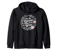I'm The Reason Mom Needs Wine Parenting Humor Chaos - Felpa con Cappuccio