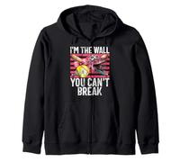 I'm The Wall You Can't Break Softball Catcher Game Day Vibes Felpa con Cappuccio