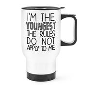 I'M The Youngest Rules Do Not Applicare To Me Viaggio Tazza Manico Bambino Joke
