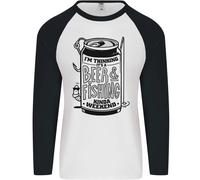 I'M Thinking Birra & Pesca Fine Settimana Divertente Uomo L/S Baseball T-Shirt