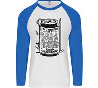 I'M Thinking Birra & Pesca Fine Settimana Divertente Uomo L/S Baseball T-Shirt