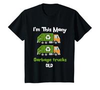 I'm This Many 2 Garbage Truck 2 Anni Compleanno Bambini Bambini Ragazzi Maglietta