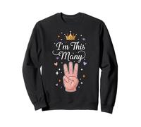 I'm This Many 3 Fingers Hand Fun Kids Felpa