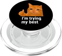 I'm Trying My Best Funny Crying Cat Meme Weird Cat Face Meme PopSockets PopGrip per MagSafe
