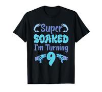 I'm Turning 9 Water Soaker Birthday Squirt Blaster Bday Maglietta