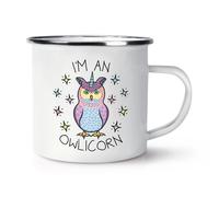 I'M Un Owlicorn Rétro Smalto Tazza - Divertente Uccello Animale Gufo Unicorno