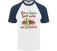 I'M Un per Vegani il Mio b12 È Fine Divertente Uomo S/S Baseball T-Shirt