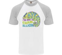 Im Uno In Un Chamillion Divertente Camaleonte Maglietta Baseball S/S Da Uomo