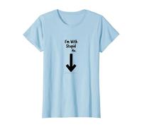 Im with Stupid Me Sarcastico Umorismo autoironico Maglietta, Donna, Celeste, 3XL
