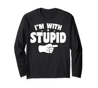 I'm with Stupid T-Shirt Funny Sarcastic Arrow Pointing Right Maglia a Manica