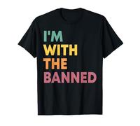 I'm with The Banned Books Reader Bookworm Bibliotecario Retro Maglietta