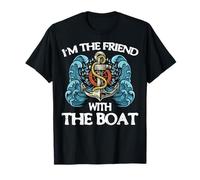 I'm with The Boat Barca Vela Capitano Sailor Pontoon Maglietta