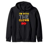 I'm with The Clown Clowny Circus Festa di Compleanno Commedia Clown Felpa con Cappuccio