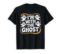 I'm with The Ghost Halloween Costume papà Mamma Gruppo Maglietta