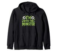 I'm with The Monster Costume di Halloween papà Mamma Gruppo Felpa con Cappuccio