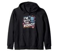I'm with The Robot Halloween Costume papà Mamma Gruppo Felpa con Cappuccio