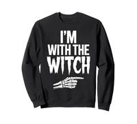 I'm with The Witch Funny Halloween His And Her Outfit Felpa