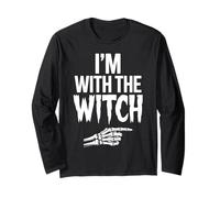 I'm with The Witch Funny Halloween His And Her Outfit Maglia a Manica