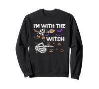 I'm with The Witch Tee Funny Halloween Costume per Lui e lei Felpa