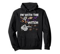 I'm with The Witch Tee Funny Halloween Costume per Lui e lei Felpa con Cappuccio