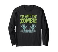 I'm with The Zombie Halloween Costume papà Mamma Gruppo Maglia a Manica