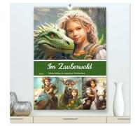 Im Zauberwald. Kleine Helden im magischen Druidenland (hochwertiger Premium Wandkalender 2026 DIN A2 hoch), Kunstdruck in Hochglanz: Ein magischer ... jungen Helden, Waldtieren und loyalen Drachen