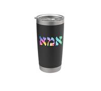 Ima ebreo mamma bella tie dye lettere ebraiche Bicchiere termico in acciaio inox doppia parete