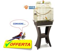 Imac MATILDE Gabbia con carrello supporto e ruote - Per Uccelli