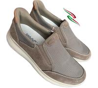 iMac Mocassini Slipon Città EASYSTEP Calzata Veloce Scarpe Sneaker Leggere in Pelle Tela Senza Lacci - Tecnologia SLIPIN (Beige, Sistema Taglie Calzature EU, Adulto, Uomo, Numero, Media, 42)