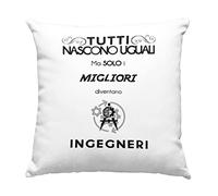 iMage Cuscino Mestieri lavori solo i migliori diventano Ingegneri - Divertente federa stampata con imbottitura - regalo per arredare divano casa