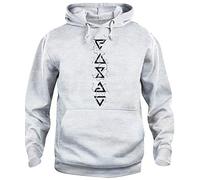 iMage Felpa Cappuccio Lo Stregone Simboli Rune-Famosi Grigio - XL Unisex