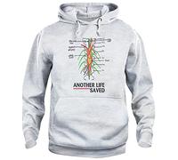 iMage Felpa Cappuccio TUMORE OPERAZIONE RIUSCITA Salvare Vite Grigio - S Unisex