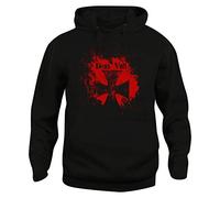 iMage Felpa Cappuccio Unisex Dio Lo Vuole Deus Vult Croce Insaguinata Crociati-Famosi L Nera