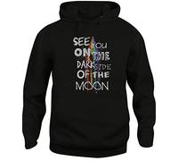 iMage Felpa Cappuccio Unisex See You ON The Dark Side of The Moon - Musica Nera