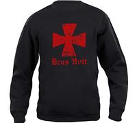 iMage Felpa Girocollo Unisex Dio Lo Vuole Deus Vult Crociati Templari-Famosi - L-Nera