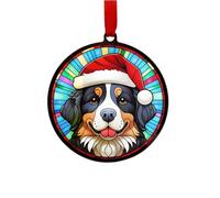 Image Industry Bovaro del Bernese con cappello di Babbo Natale, decorazione per albero di Natale, per gli amanti dei cani, per riempire la calza della Befana, palline