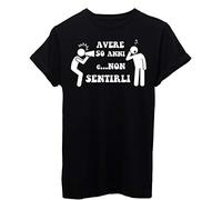 iMage T-Shirt Avere 50 Anni E Non Sentirli Compleanno Cerca Il Tuo Anno - Eventi - Uomo-L-Nera