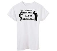 iMage T-Shirt Avere 70 Anni E Non Sentirli Compleanno Cerca Il Tuo Anno - Eventi - Uomo-L-Bianca