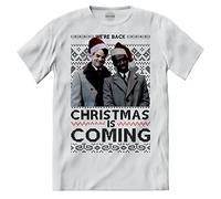 iMage T-Shirt Christmas Is Coming, Classico di Natale Vintage - Donna-M-Bianca
