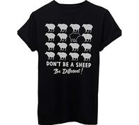iMage T-Shirt Don't Be A Sheep Be Different, Non Essere Una Pecora, Sii differente-Divertenti Nera - XL Uomo