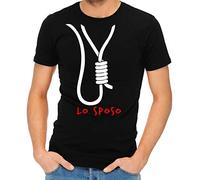 iMage T-Shirt Lo Sposo Cappio al Collo Addio al Celibato - Matrimonio Nera - M Uomo