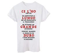 iMage T-Shirt Lungo Grande Duro - Divertente - Uomo-L-Bianca