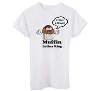iMage T-Shirt Muffin Luther King - Divertente Bianca - M Uomo