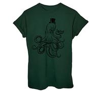 iMage T-Shirt Octopus Tea L'ora del Te Mister Polpo Dandy - Famosi Verde Foresta - XXL Uomo