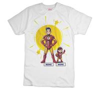 iMage T-Shirt papà Super Eroe con Figli Super Eroi Iron - Nomi Personalizzabili - Maglietta in Cotone Biologico - Uomo L