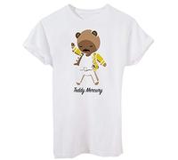 iMage T-Shirt Teddy Mercury Famoso Orsetto-Divertente - Donna-L-Bianca