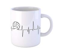 iMage Tazza Il Mio Cuore Batte Per La Pallavolo Heart Beat Passion Volleyball-Sport